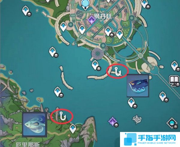 《原神》灰河渡手钓鱼地点分布图灰河渡手精炼材料钓鱼点位攻略9