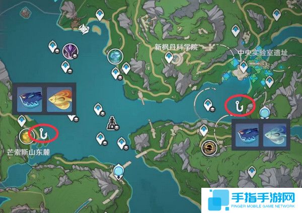 《原神》灰河渡手钓鱼地点分布图灰河渡手精炼材料钓鱼点位攻略8