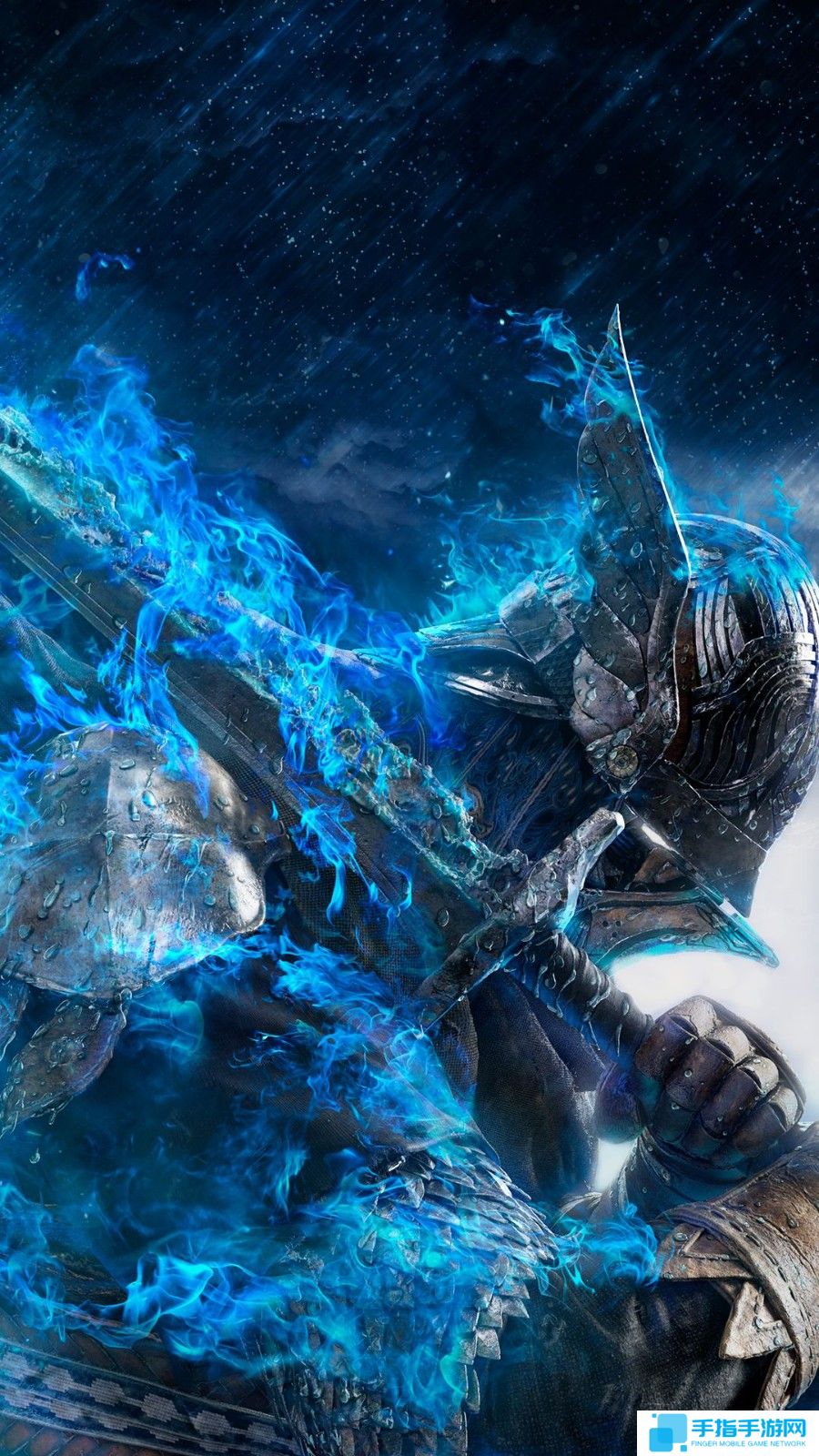 《艾尔登法环：黑夜君临》壁纸 蓝焰缠身超酷帅