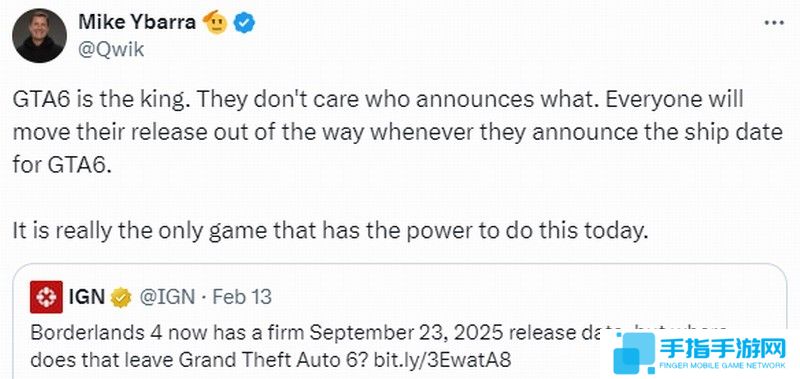 暴雪前总裁称《GTA6》是王者 其他游戏会主动避开