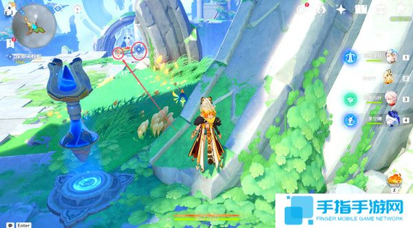 《原神》天空的另一侧收集燃烧的火石流程攻略3