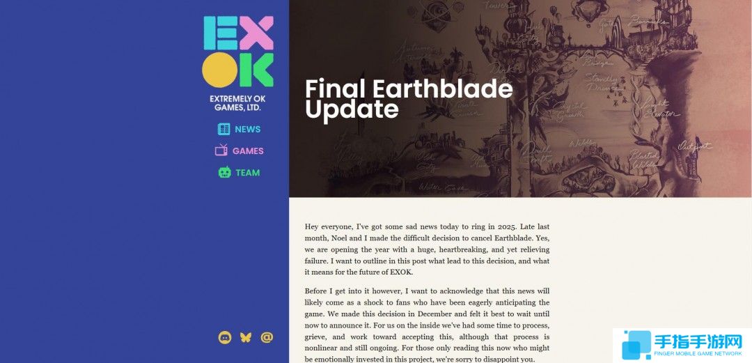 《蔚蓝》开发团队内部出现分歧 新作《大地之刃》宣布取消开发