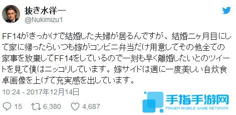 日本一夫妇因《FF14》结缘 婚后丈夫只想离婚