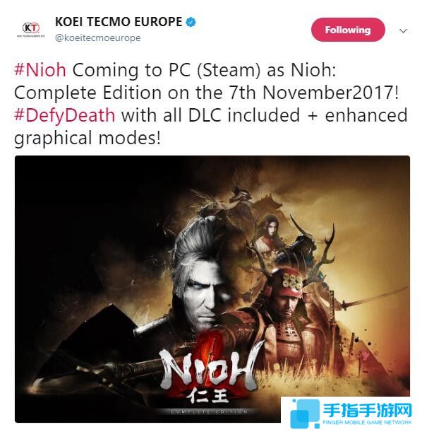 《仁王：完全版》登陆Steam 11月7日发售_全球新游