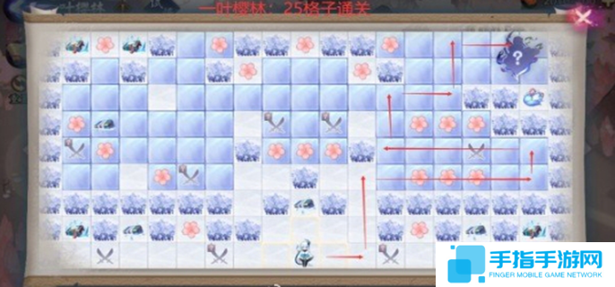 阴阳师雪落樱祭樱林路线图二